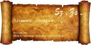 Szummer Zsombor névjegykártya